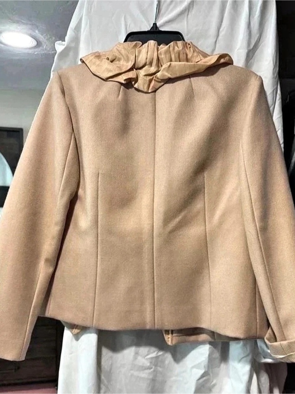 J.Crew Wool Pleated-Silk Chimera Jacket Pink Size 8 NOT BEIGE, more Rose in colo